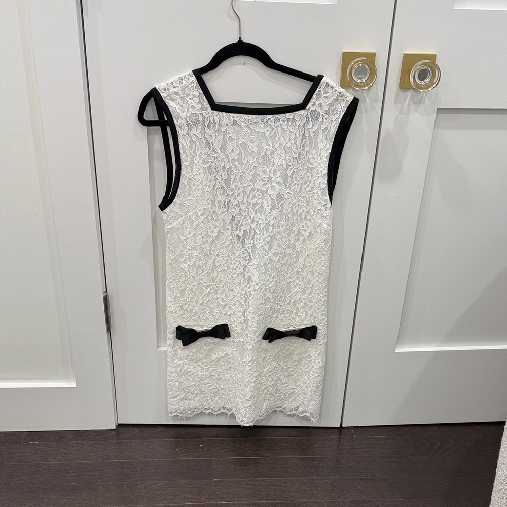 ELSA Cream Lace Garment with Black Trim